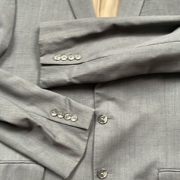 Calvin Klein Men's 2 Button Blazer Gray 40 R Sport Coat Jacket Luxury 100% Wool - Picture 8 of 12